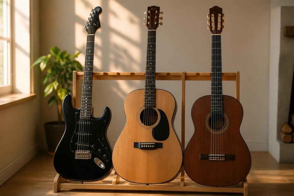 Choisir sa première guitare : électrique, folk ou classique