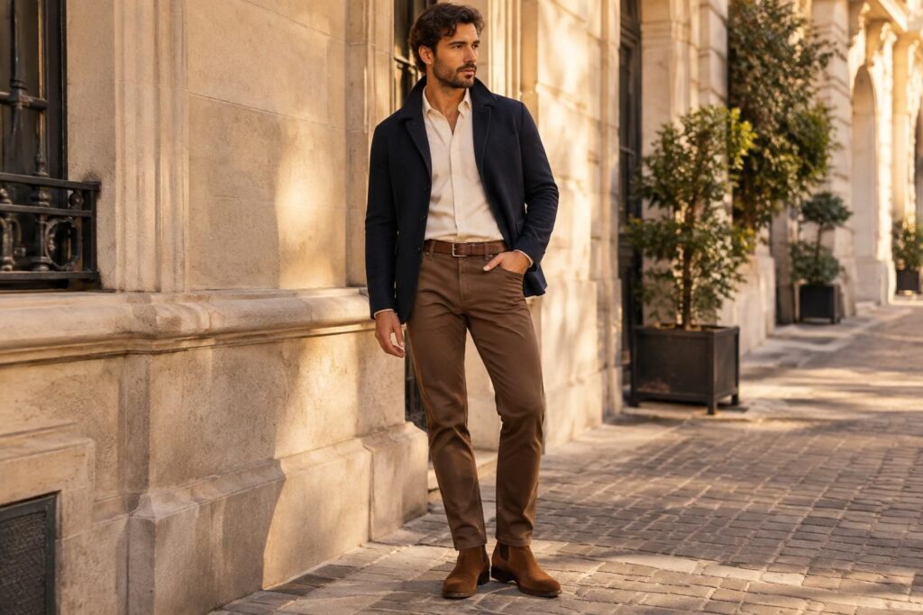 Jeans marron homme : comment le porter avec style