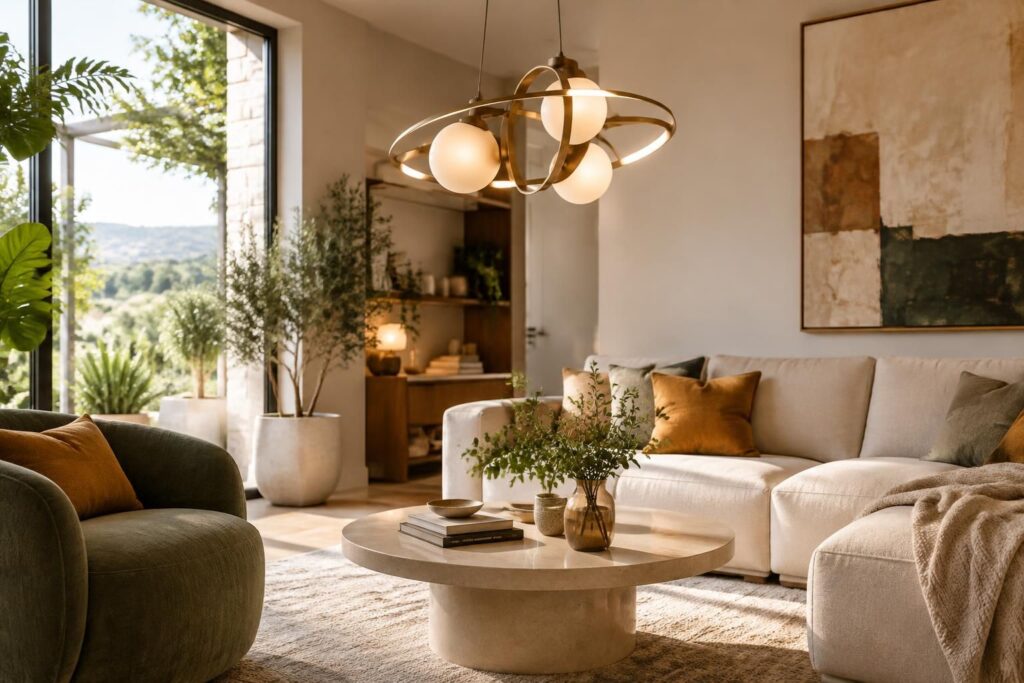 apportez du caractère à votre pièce à vivre avec un luminaire suspension design, pensé pour créer une ambiance chaleureuse et élégante.